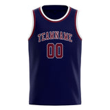 Custom Navy & Crimson Red Colors Design Sports Basketball Jersey
