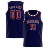 Custom Navy & Crimson Red Colors Design Sports Basketball Jersey