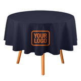 Custom Navy Orange Round Table Cloth