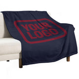 Custom Navy Crimson Red Blanket