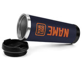 Custom Navy Orange Stainless Steel Water Cup