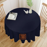 Custom Navy Orange Round Table Cloth