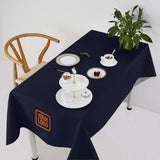 Custom Navy Crimson Red Square Table Cloth
