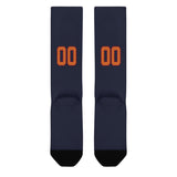 Custom Navy Orange Knee-High Sock