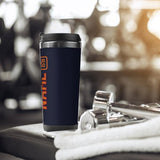 Custom Navy Orange Stainless Steel Water Cup