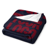 Custom Navy Crimson Red Blanket