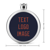 Custom Navy Coral Red Hip Flask
