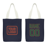 Custom Navy Green Canvas Tote Bag
