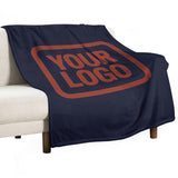Custom Navy Coral Red Blanket