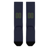 Custom Navy Green Knee-High Sock