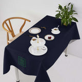 Custom Navy Coral Red Square Table Cloth