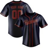 Custom Navy & Coral Red Colors Design Sports Baseball Jersey