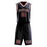 Custom Navy Coral Red Basketball Set