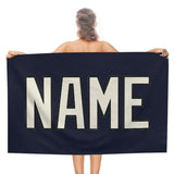 Custom Navy Cream Beach Towel