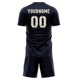 Custom Navy Cream Soccer Jersey