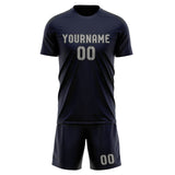 Custom Navy Gray Soccer Jersey