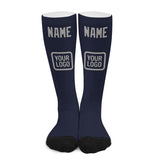 Custom Navy Gray Knee-High Sock