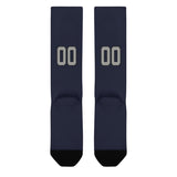 Custom Navy Gray Knee-High Sock