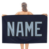 Custom Navy Light Blue Beach Towel