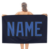 Custom Navy Sky Blue Beach Towel