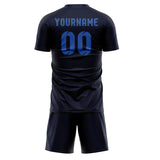 Custom Navy Sky Blue Soccer Jersey