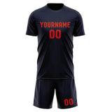 Custom Navy Orange Red Soccer Jersey