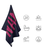 Custom Navy Pink Beach Towel