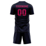 Custom Navy Pink Soccer Jersey
