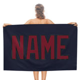 Custom Navy Crimson Red Beach Towel