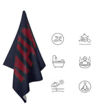 Custom Navy Crimson Red Beach Towel