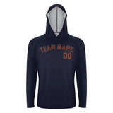 Custom Navy Coral Red UV-Hoodie