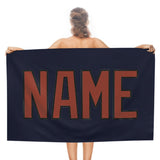 Custom Navy Coral Red Beach Towel