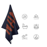 Custom Navy Coral Red Beach Towel