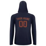 Custom Navy Coral Red UV-Hoodie