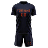 Custom Navy Coral Red Soccer Jersey