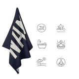 Custom Navy White Beach Towel