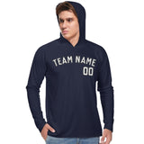 Custom Navy White UV-Hoodie
