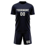 Custom Navy White Soccer Jersey
