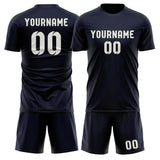 Custom Navy White Soccer Jersey