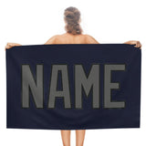Custom Navy Dark Grey Beach Towel