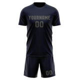 Custom Navy Dark Grey Soccer Jersey