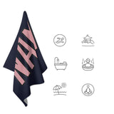 Custom Navy Light Pink Beach Towel