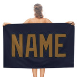 Custom Navy Khaki Beach Towel