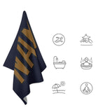 Custom Navy Khaki Beach Towel