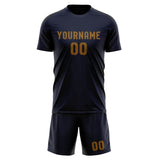 Custom Navy Khaki Soccer Jersey