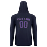 Custom Navy Light Purple UV-Hoodie