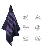 Custom Navy Light Purple Beach Towel
