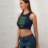 Custom Navy Emerald Green Sleeveless Tank Top