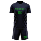 Custom Navy Emerald Green Soccer Jersey