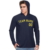 Custom Navy Light Yellow UV-Hoodie